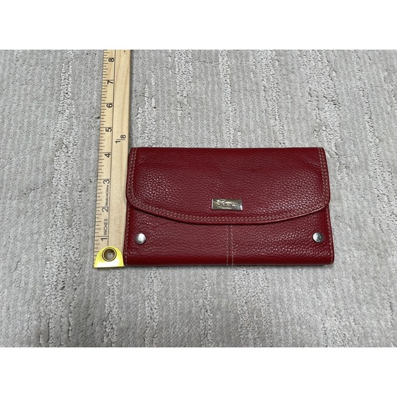 Buxton Leather‎ Maroon Red Trifold Organizer Clutch Wallet - Picture 5 of 9